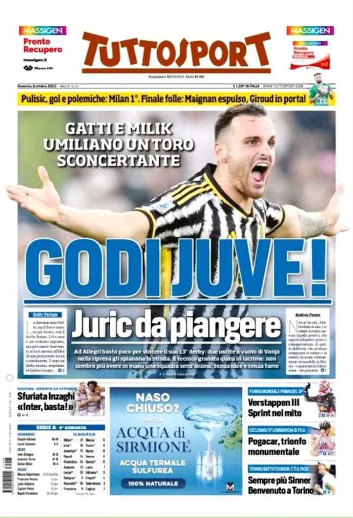 Le Prime Pagine Sportive Nazionali – 8 ottobre 27 IMG 7193 698x1024 1