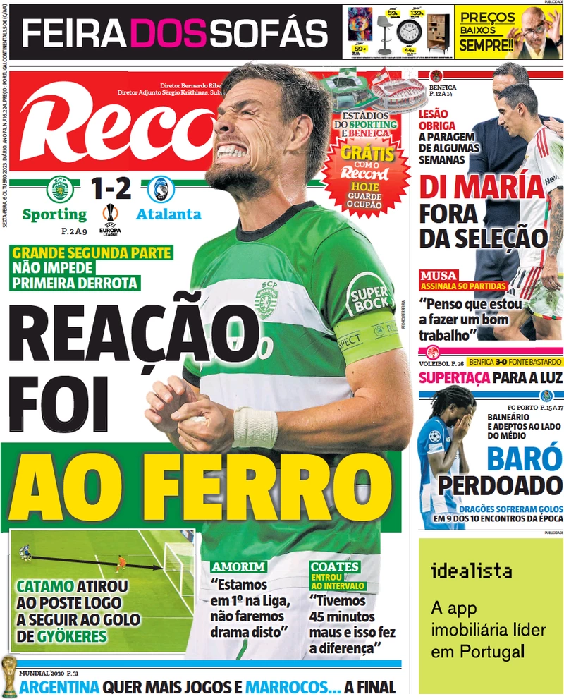 Le Prime Pagine Sportive Internazionali - 7 ottobre 34 Record 2