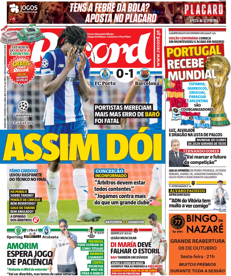 Le Prime Pagine Sportive Internazionali - 5 ottobre 31 Record