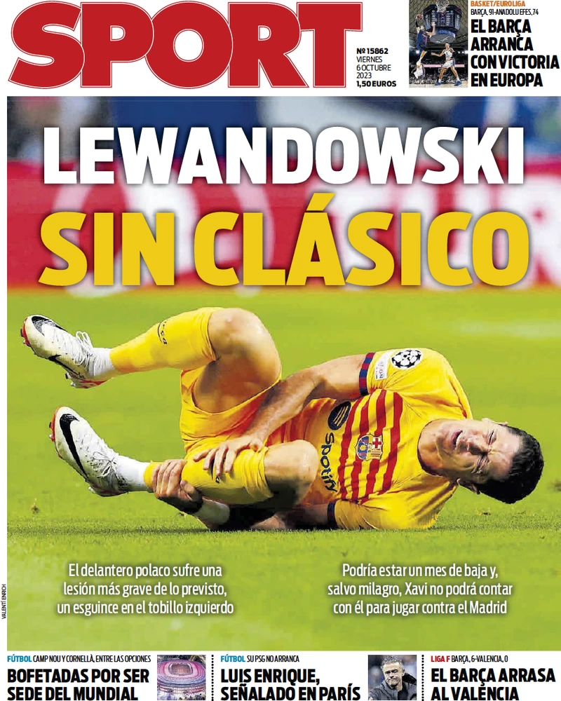 Le Prime Pagine Sportive Internazionali - 6 ottobre 32 Sport 2