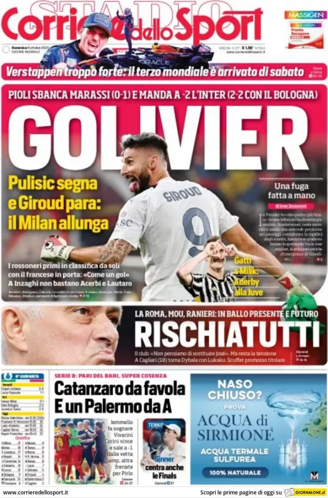 Le Prime Pagine Sportive Nazionali – 8 ottobre 29 corriere dello sport 010014468 674x1024 2