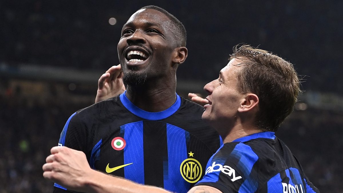 Pedullà: «Inter, se vinci con la Juventus confermi questa cosa» 26 esult gol Thuram DB2 2471 e1698606337507