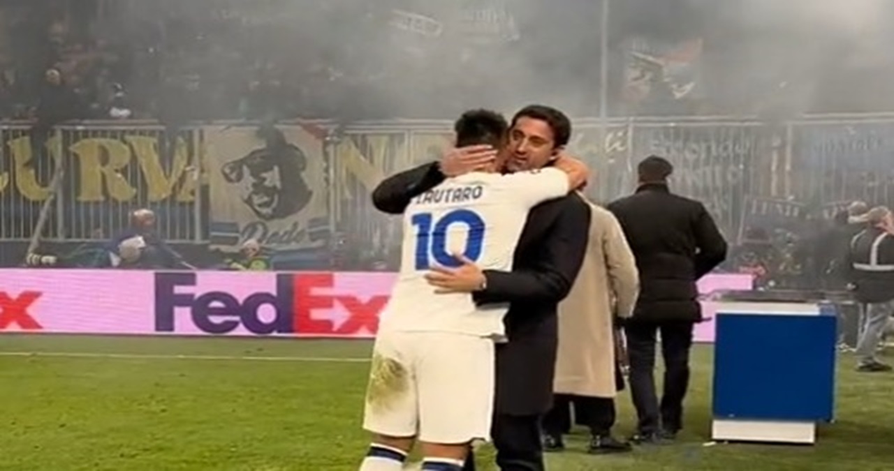 Lautaro-Milito e il bellissimo abbraccio a fine partita - VIDEO 26 Lautaro Milito