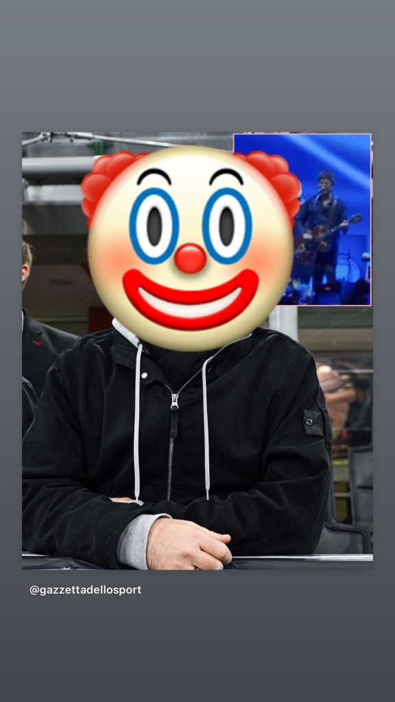 Materazzi replica a Gallagher: il cantante diventa pagliaccio sui social 27 Snapinsta.app 400186323 6737204523041720 1311930646686508446 n 1290