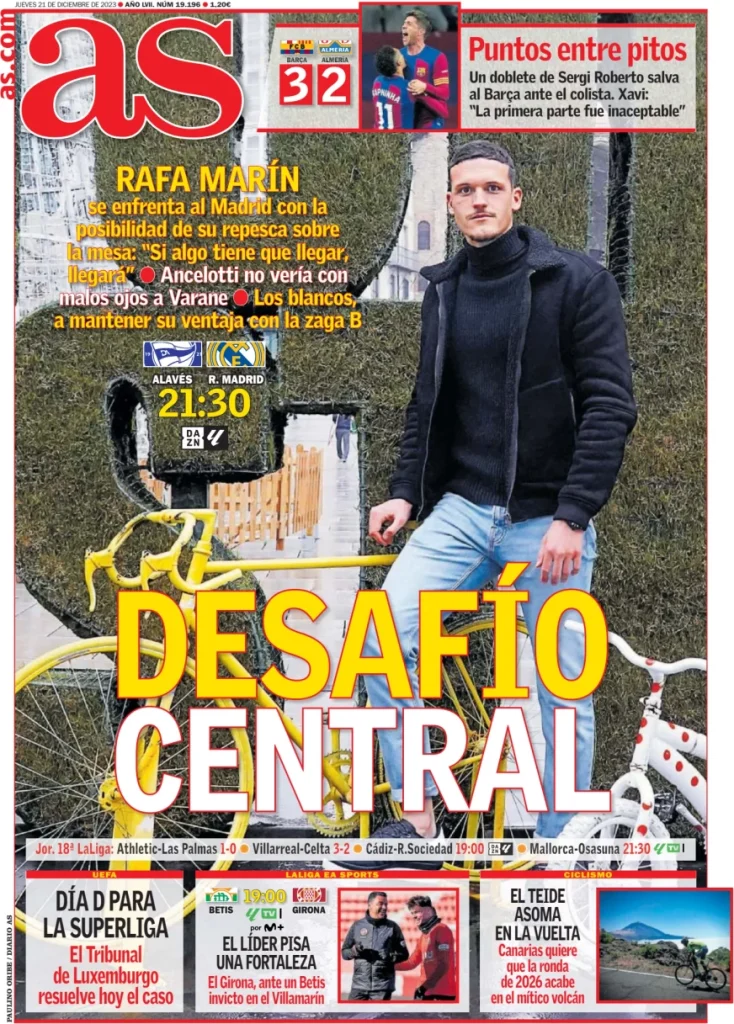 Le Prime Pagine Sportive Internazionali – 21 dicembre 28 As 7