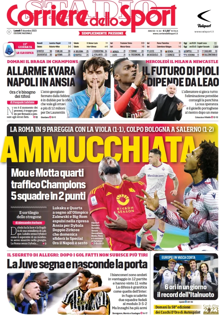 Le Prime Pagine Sportive Nazionali – 11 dicembre 28 Corriere Sport 4