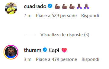 Lautaro sui social dopo l'esito degli esami: «Sono molto dispiaciuto, ma devo fermarmi» - FOTO 27 Cuadrado Thuram
