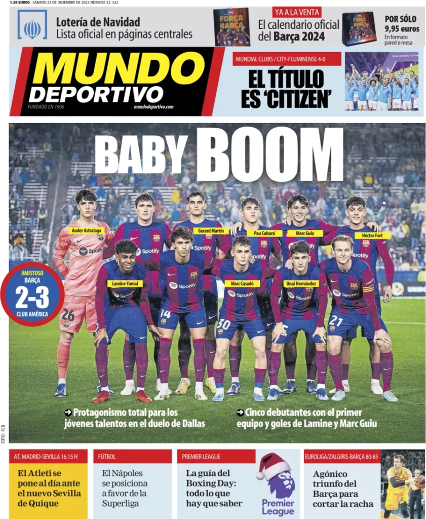 Le Prime Pagine Sportive Internazionali – 23 dicembre 32 Mundo Deportivo 7