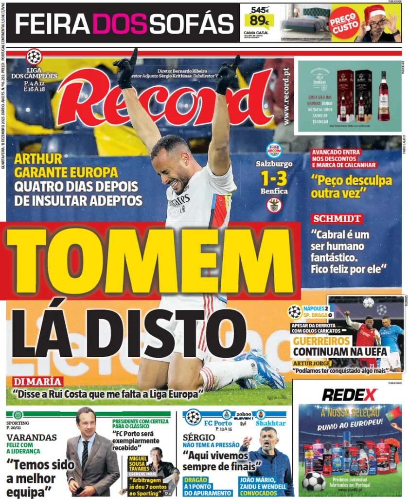 Le Prime Pagine Sportive Internazionali – 13 dicembre 33 Record 4