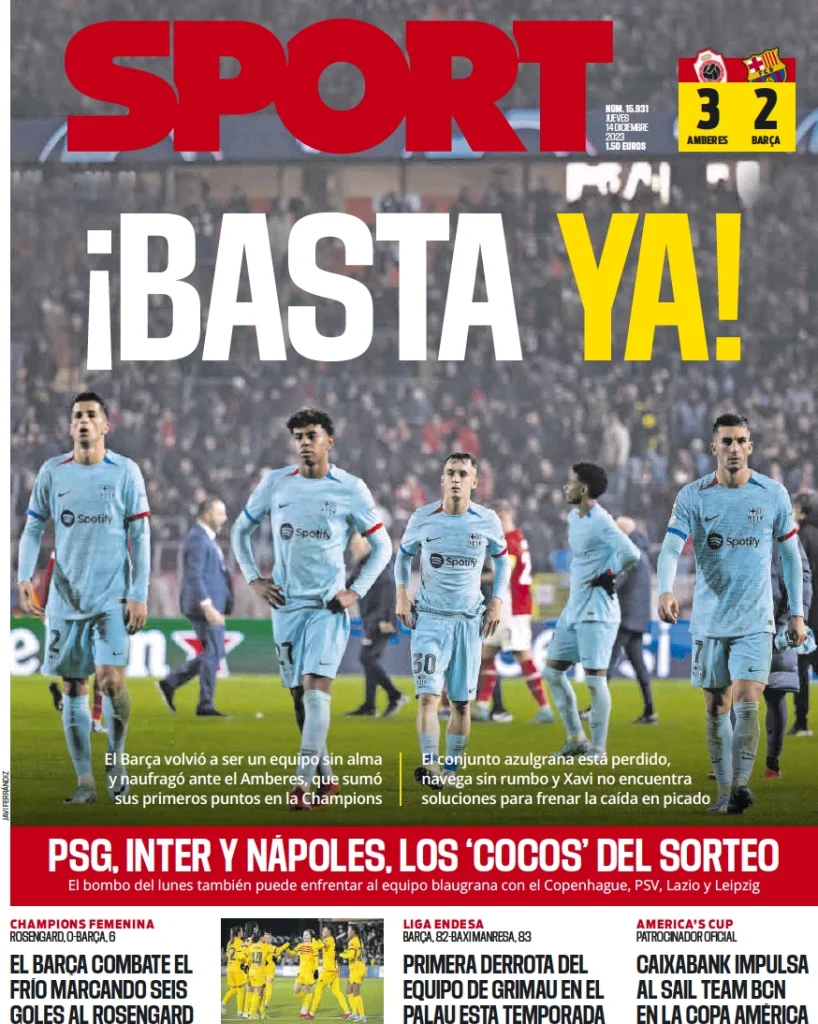 Le Prime Pagine Sportive Internazionali – 14 dicembre 32 Sport 6