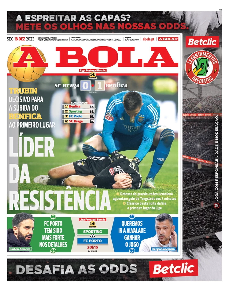 Le Prime Pagine Sportive Internazionali – 18 dicembre 27 a bola 062712677