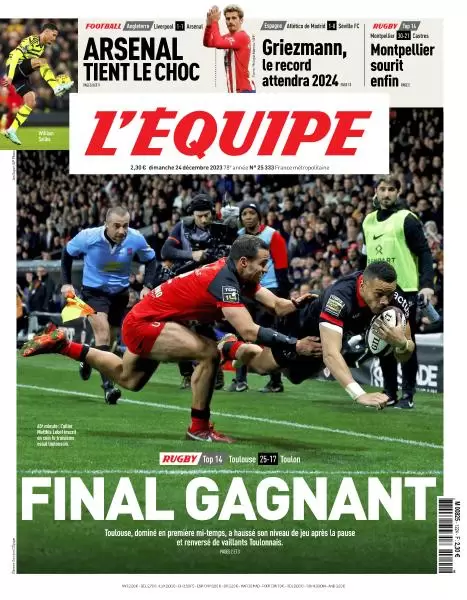 Le Prime Pagine Sportive Internazionali – 24 dicembre 29 l equipe 015212104