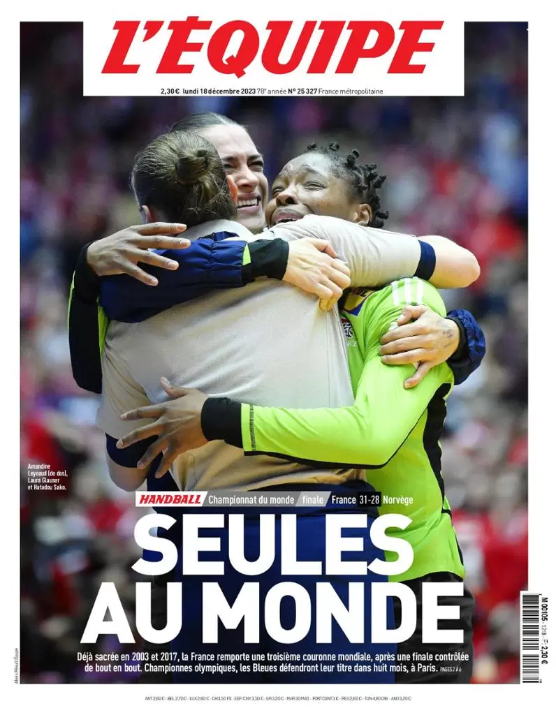 Le Prime Pagine Sportive Internazionali – 18 dicembre 30 l equipe 062553959