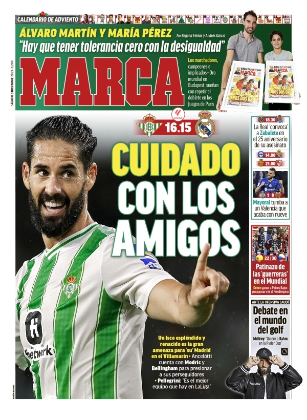 Le Prime Pagine Sportive Internazionali – 9 dicembre 6 marca 010029803