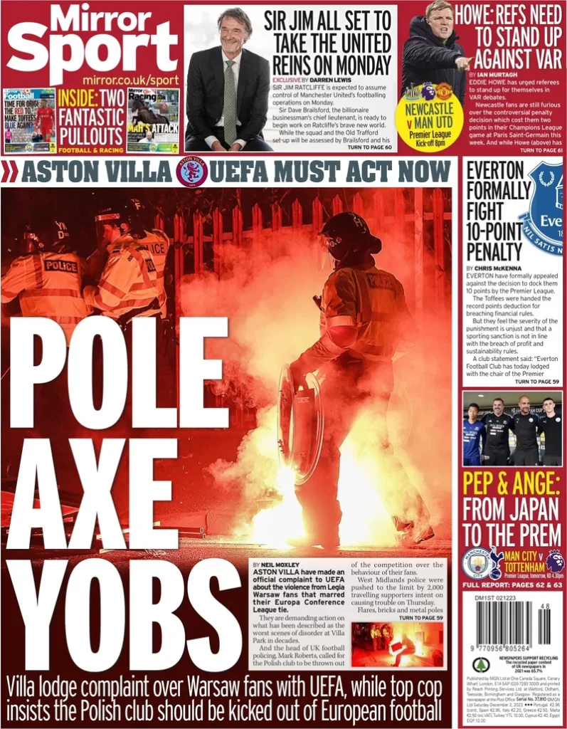 Le Prime Pagine Sportive Internazionali – 2 dicembre 30 mirror sport 001530567