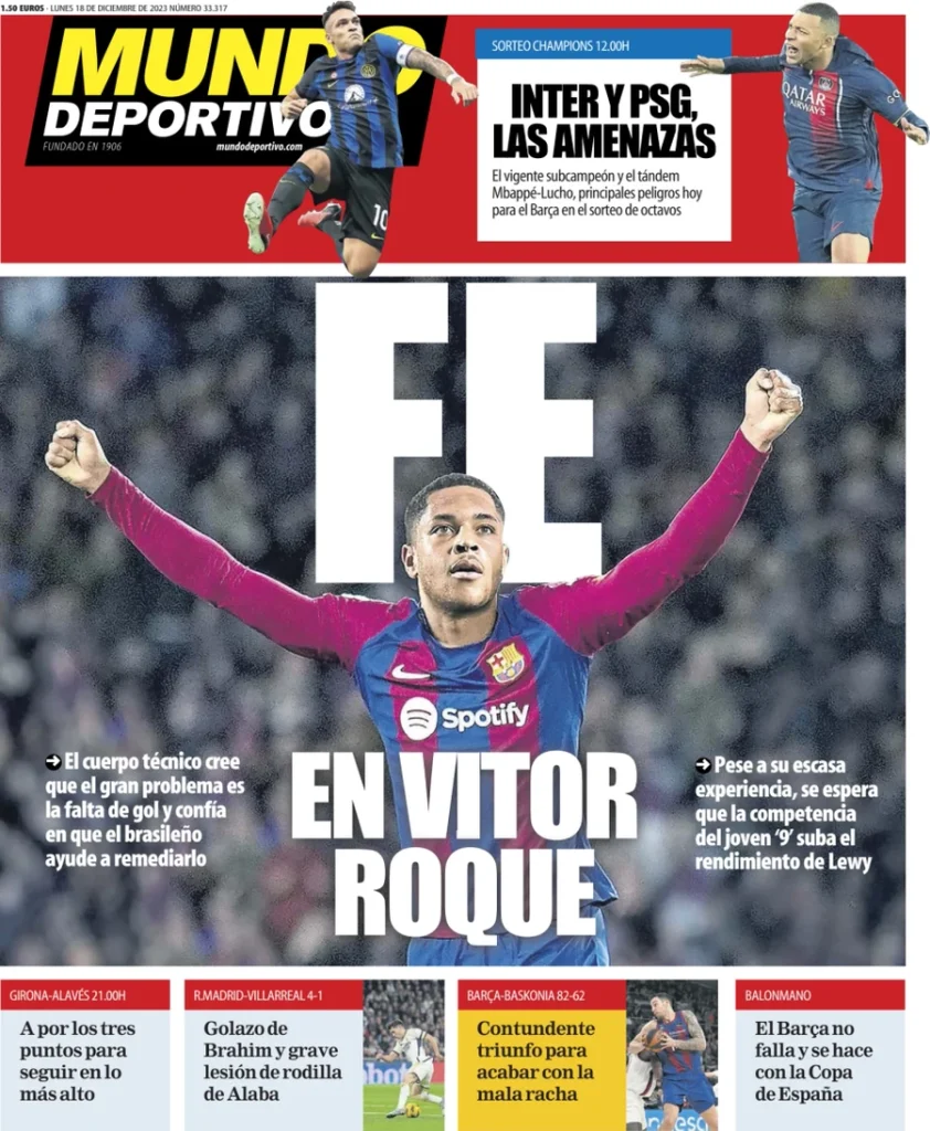 Le Prime Pagine Sportive Internazionali – 18 dicembre 33 mundo deportivo 040815109
