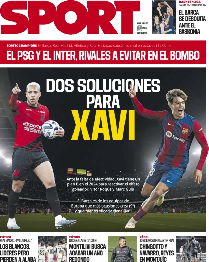 Le Prime Pagine Sportive Internazionali – 18 dicembre 34 sport es 033809428