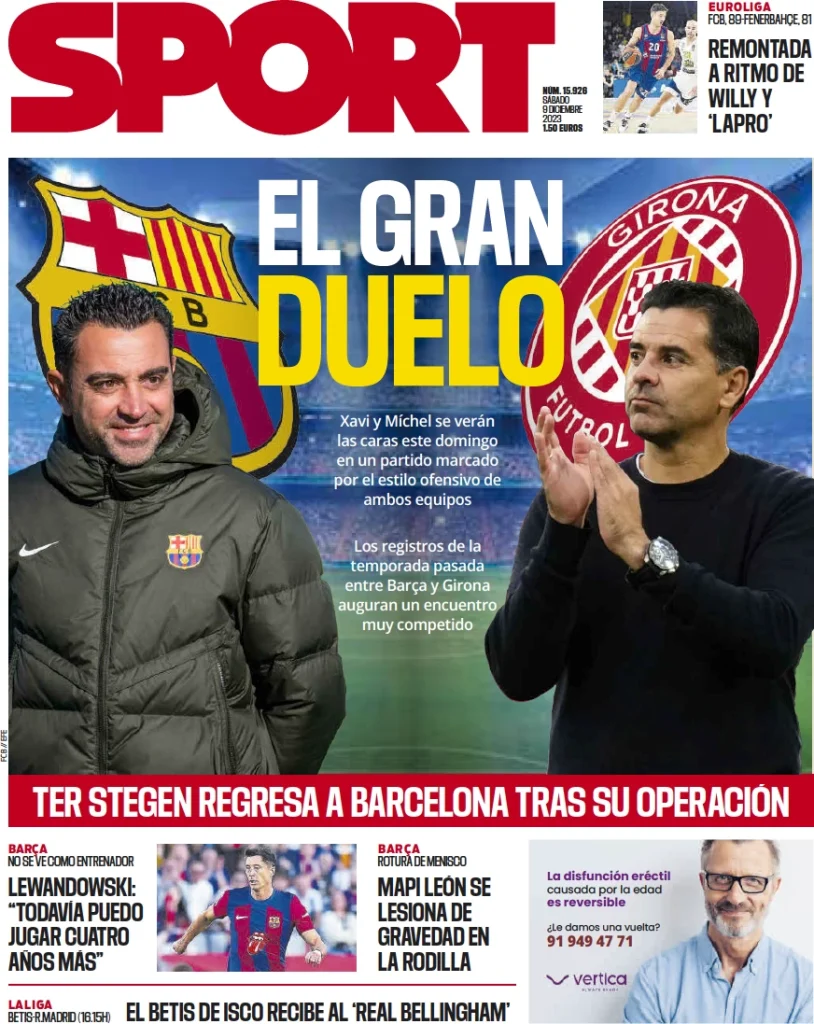 Le Prime Pagine Sportive Internazionali – 9 dicembre 7 sport es 061306352