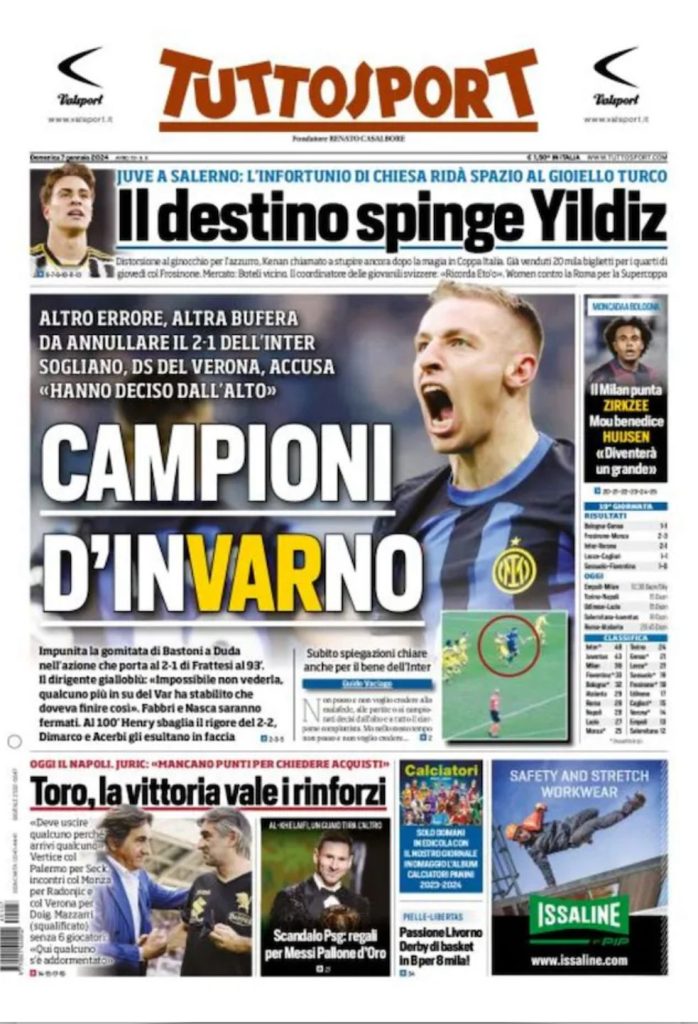 Le Prime Pagine Sportive Nazionali – 7 gennaio 29 3