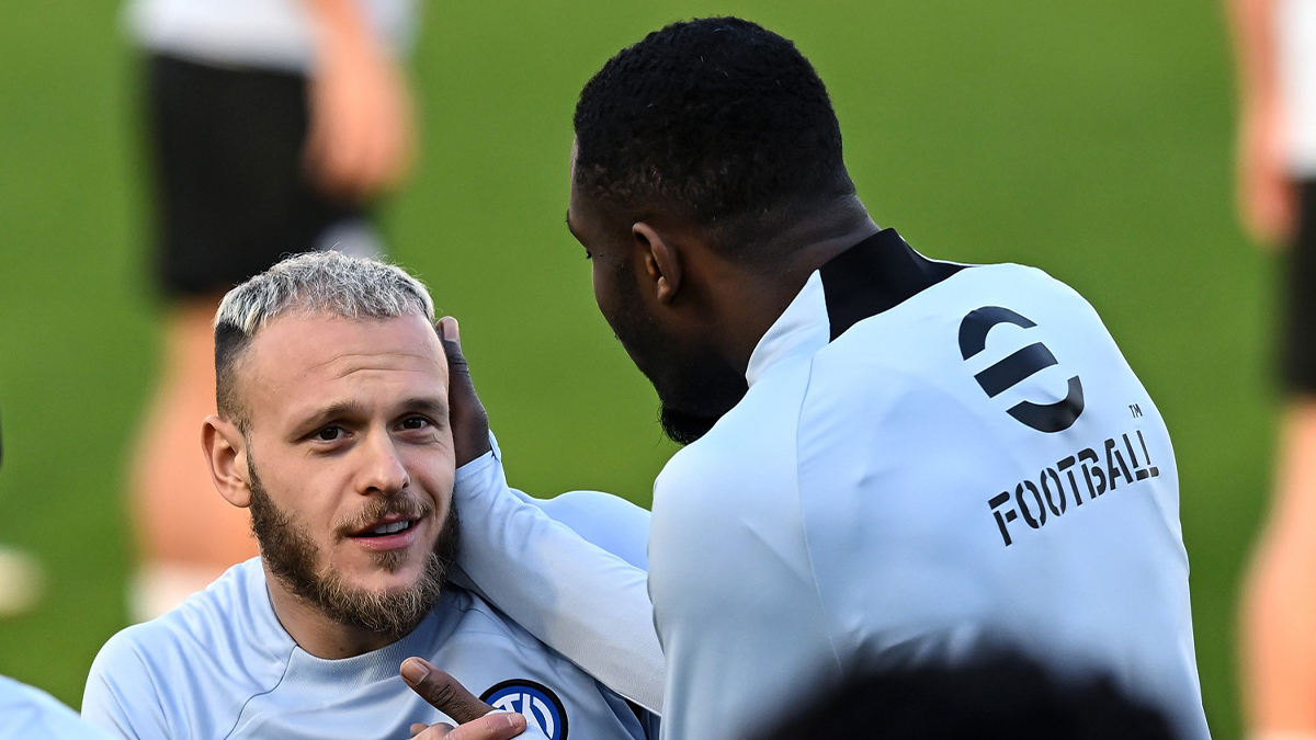 Dimarco Thuram allenamento Inter