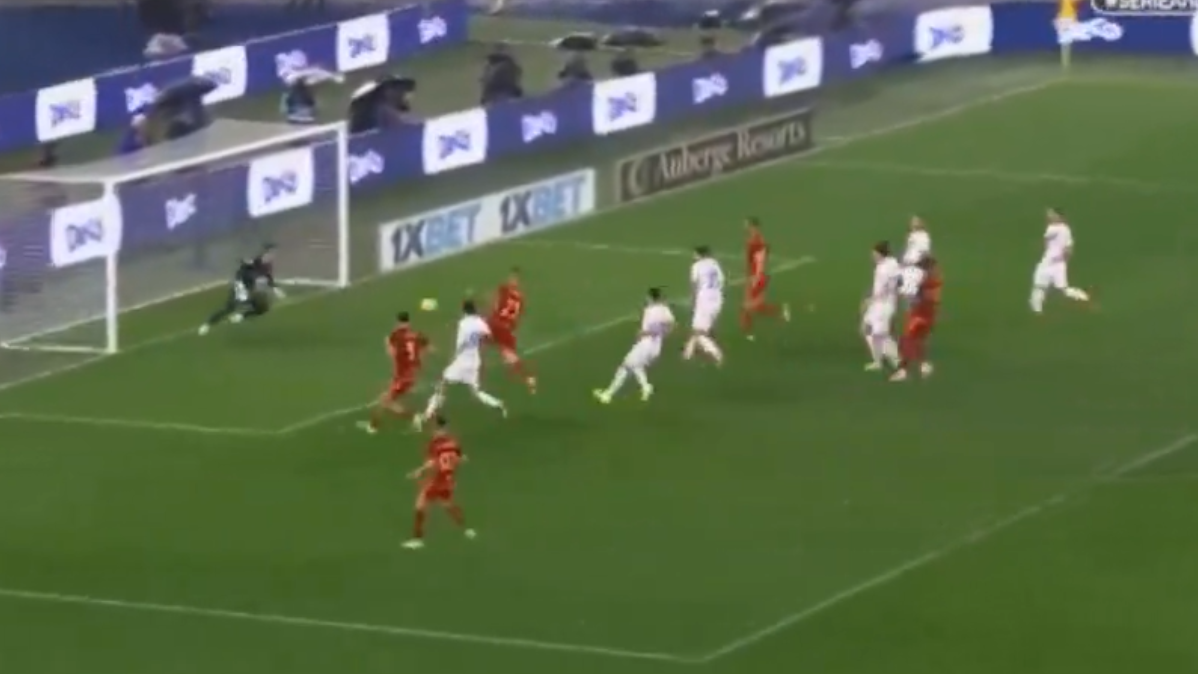 Roma Inter, gol Mancini