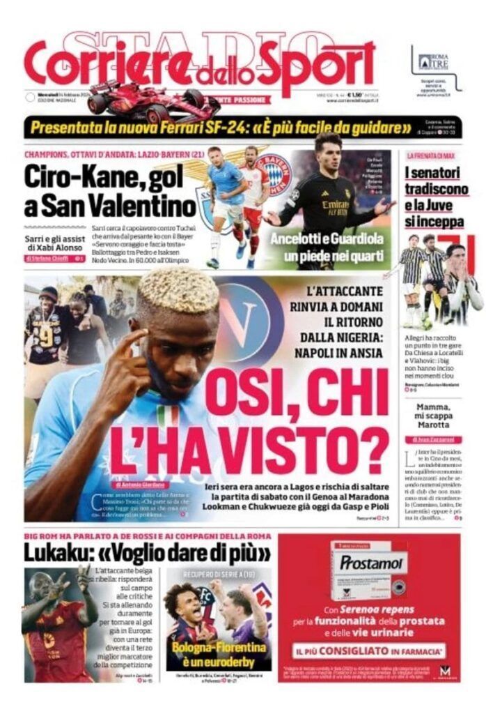 Le Prime Pagine Sportive Nazionali - 14 febbraio 27 WhatsApp Image 2024 02 14 at 07.57.43