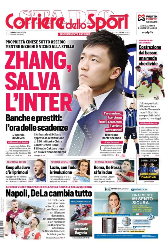 Le Prime Pagine Sportive Nazionali - 23 marzo 28 2 6
