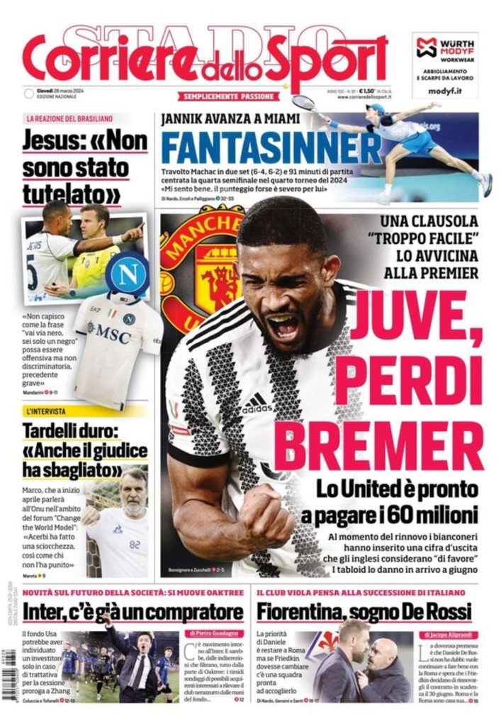 Le Prime Pagine Sportive Nazionali - 28 marzo 28 2 7