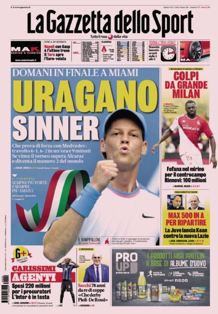Le Prime Pagine Sportive Nazionali - 30 marzo 27 20 1