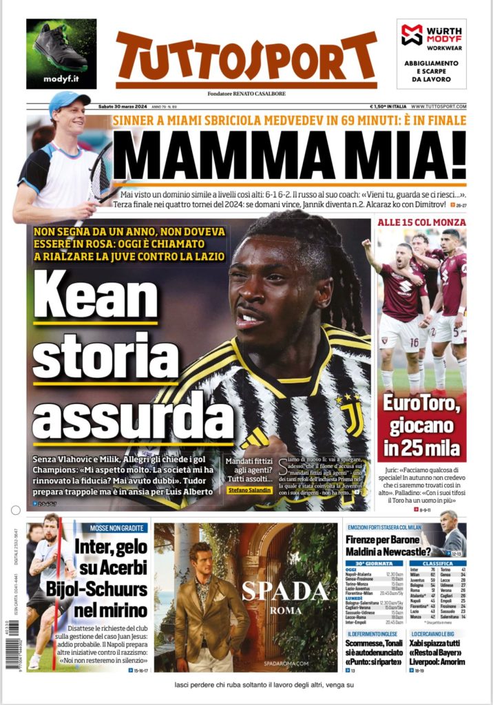 Le Prime Pagine Sportive Nazionali - 30 marzo 29 22 1