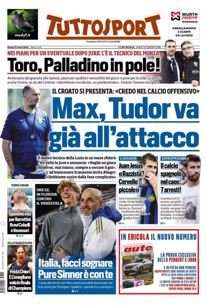 Le Prime Pagine Sportive Nazionali - 21 marzo 29 3 5