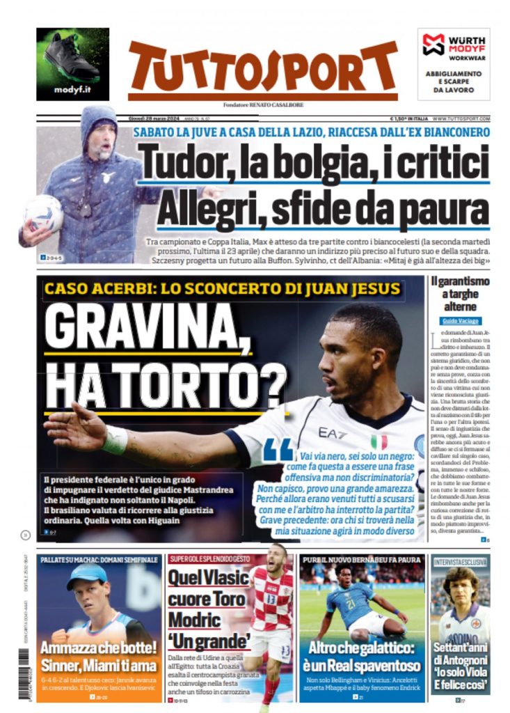 Le Prime Pagine Sportive Nazionali - 28 marzo 29 3 7
