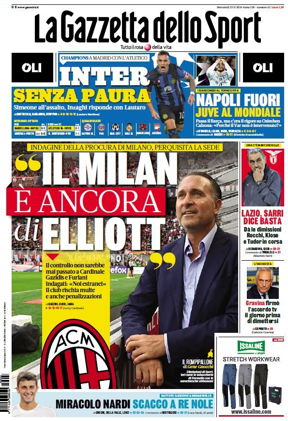 Le Prime Pagine Sportive Nazionali - 13 marzo 28 WhatsApp Image 2024 03 13 at 06.55.41