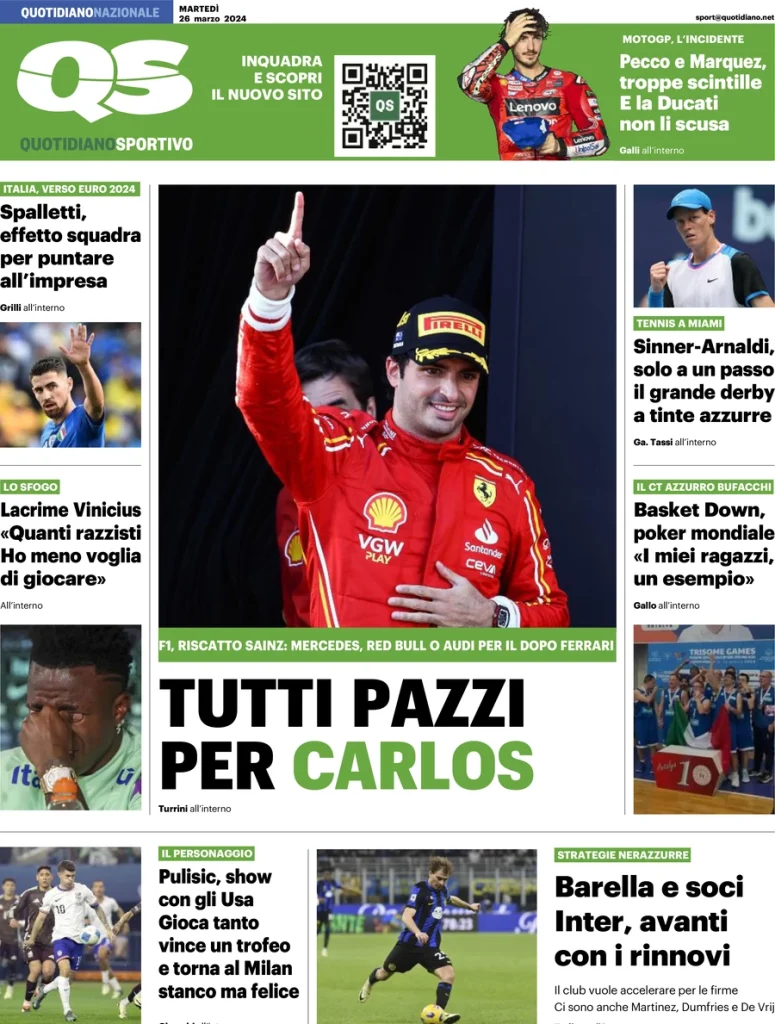 Le Prime Pagine Sportive Nazionali - 26 marzo 30 qs quotidiano sportivo 055532397