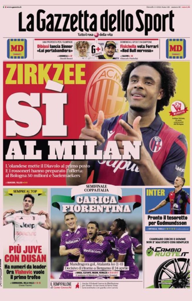 Le Prime Pagine Sportive Nazionali - 4 aprile 27 1
