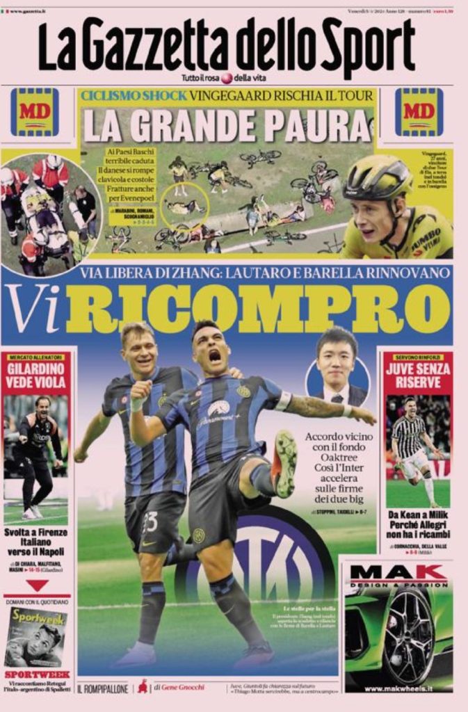 Le Prime Pagine Sportive Nazionali - 5 aprile 27 10