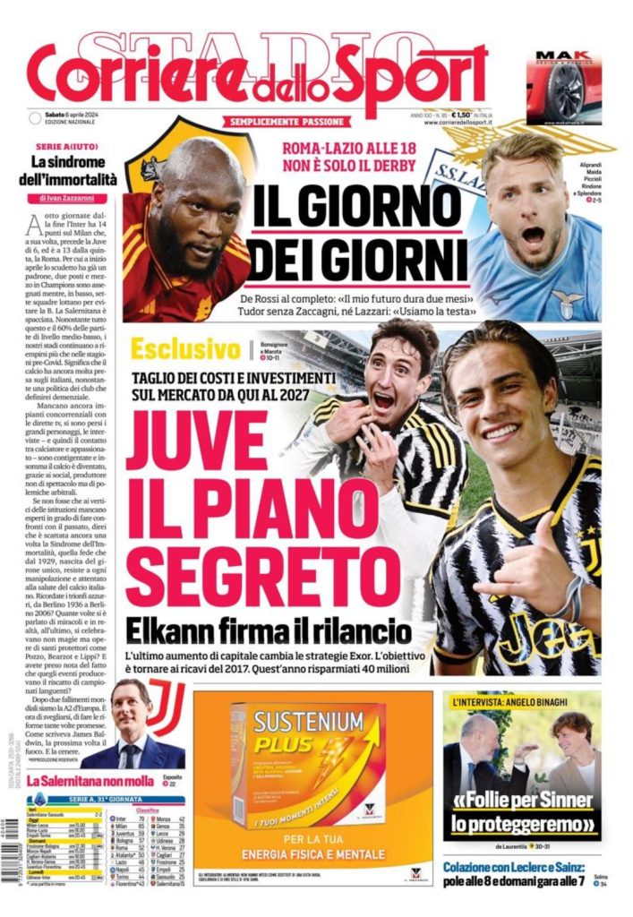 Le Prime Pagine Sportive Nazionali - 6 aprile 28 11 1