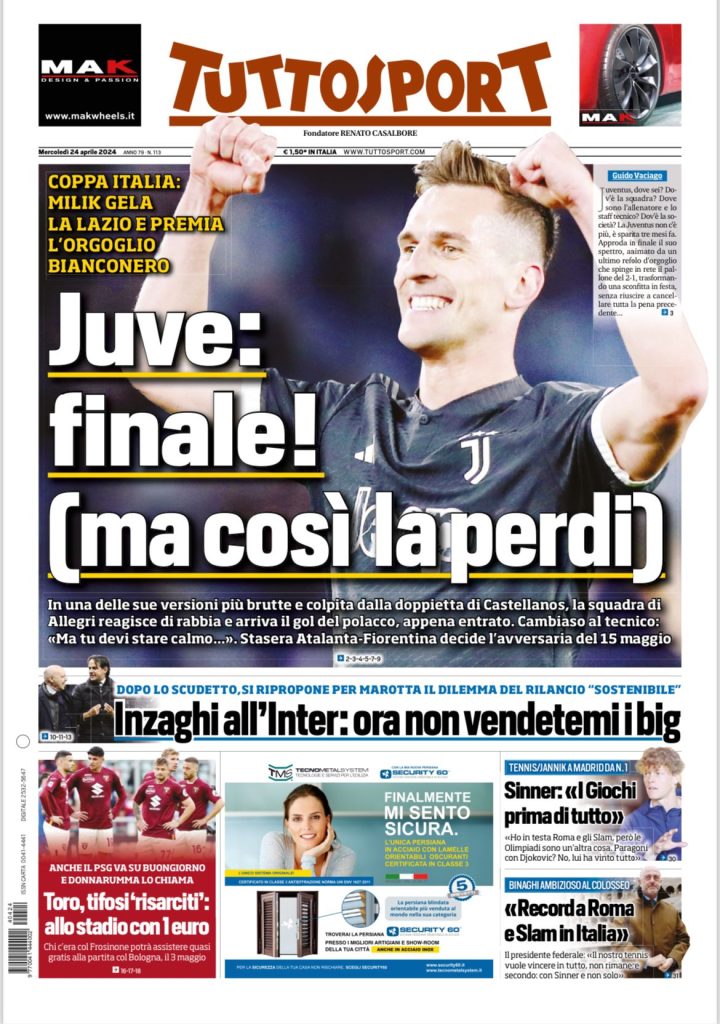 Prime Pagine Sportive Nazionali - 24 aprile 28 12 2