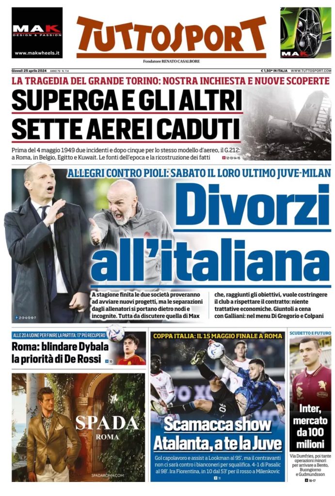 Prime Pagine Sportive Nazionali - 25 aprile 29 3 2