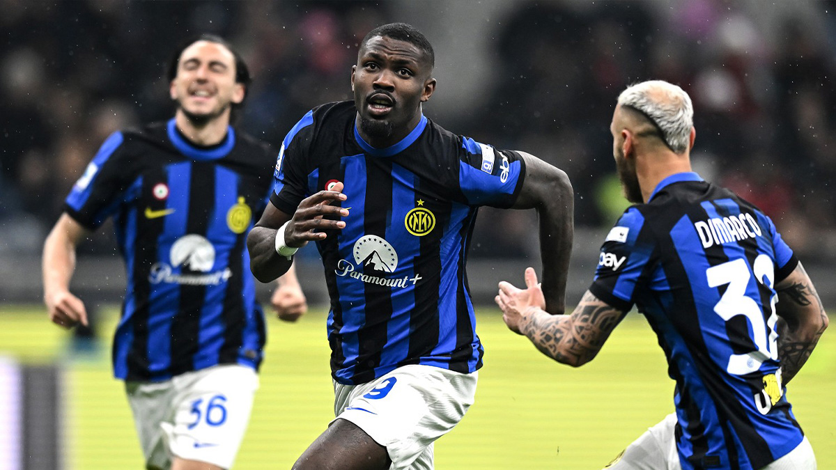 Lazio Inter, Gazzetta non perdona: loro tre sono insufficienti 26 Esultanza Thuram Dimarco