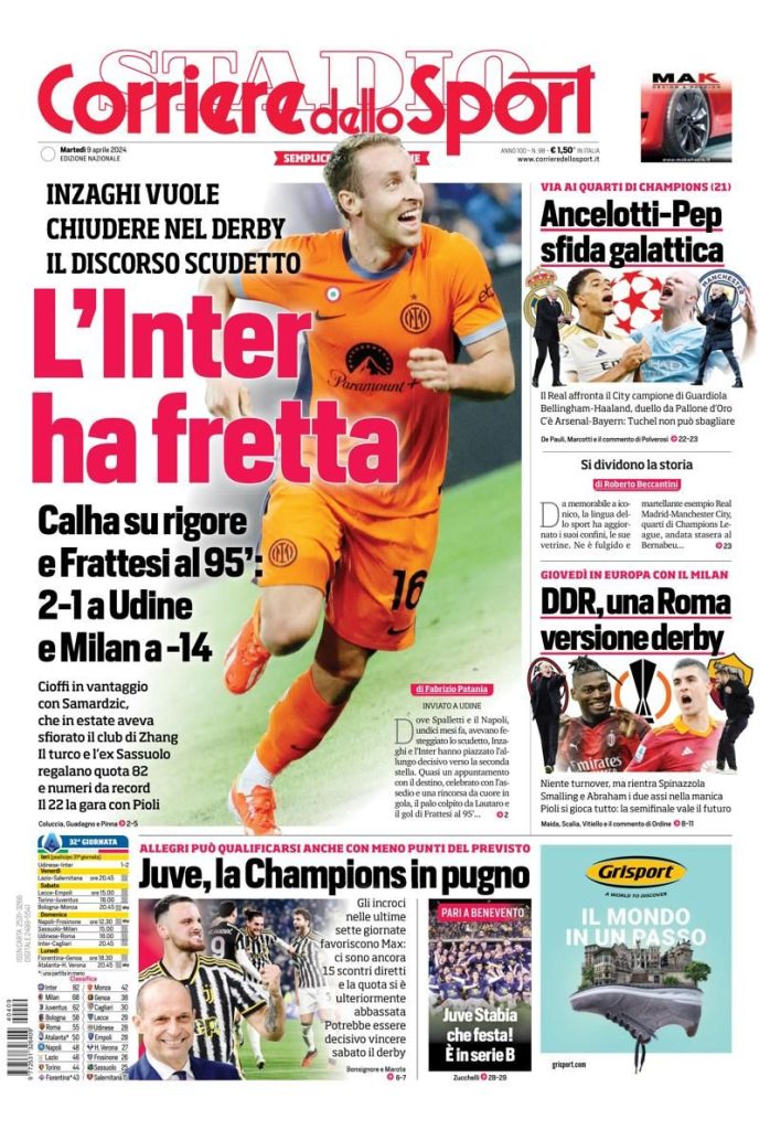 Le Prima Pagine Sportive Nazionali - 9 aprile 28 WhatsApp Image 2024 04 09 at 07.46.28