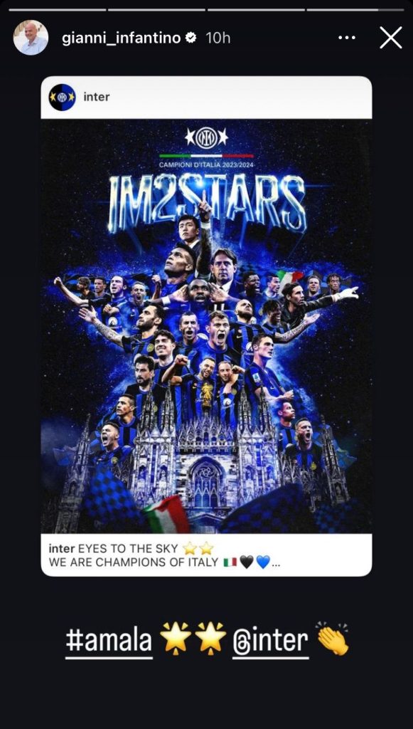Infantino pazzo di Inter! Il messaggio del presidente FIFA per lo scudetto - FOTO 27 WhatsApp Image 2024 04 23 at 09.11.14