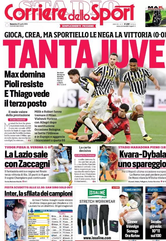 Le Prime Pagine Sportive Nazionali - 28 aprile 28 WhatsApp Image 2024 04 28 at 07.59.33