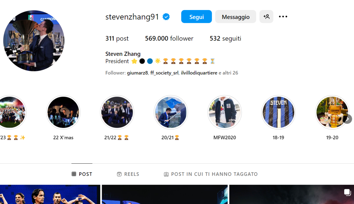 Zhang, i tifosi dell’Inter l’hanno notato! È spuntato sul suo profilo 26 zhang inter e1713466698832