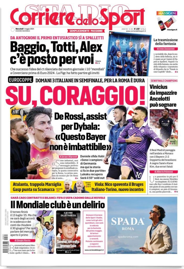 Le Prime Pagine Sportive Nazionali - 1 maggio 28 11
