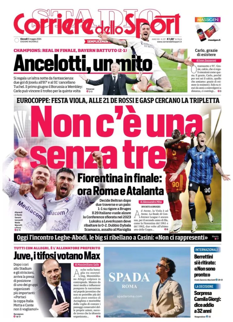 Le Prime Pagine Sportive Nazionali - 9 maggio 28 2 2