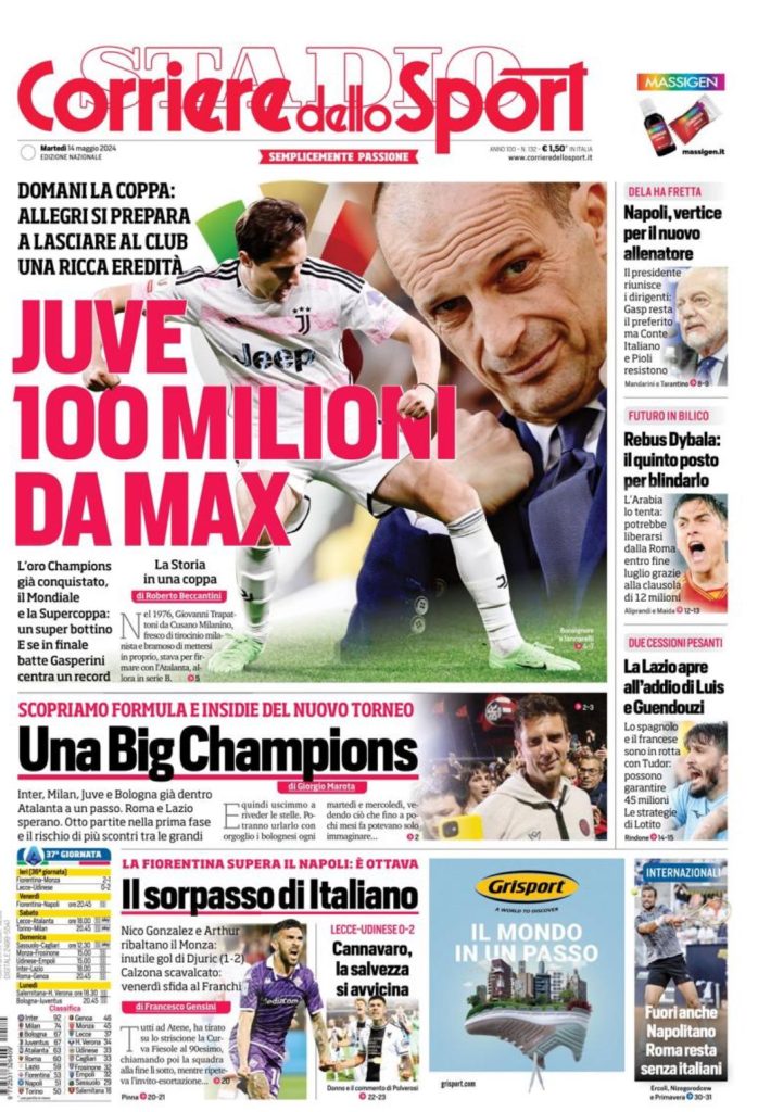 Le Prime Pagine Sportive Nazionali - 14 maggio 28 2 3
