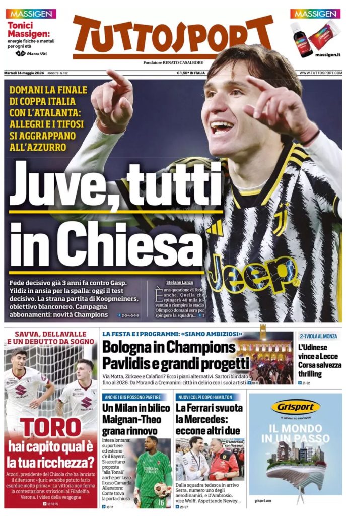 Le Prime Pagine Sportive Nazionali - 14 maggio 29 3 3