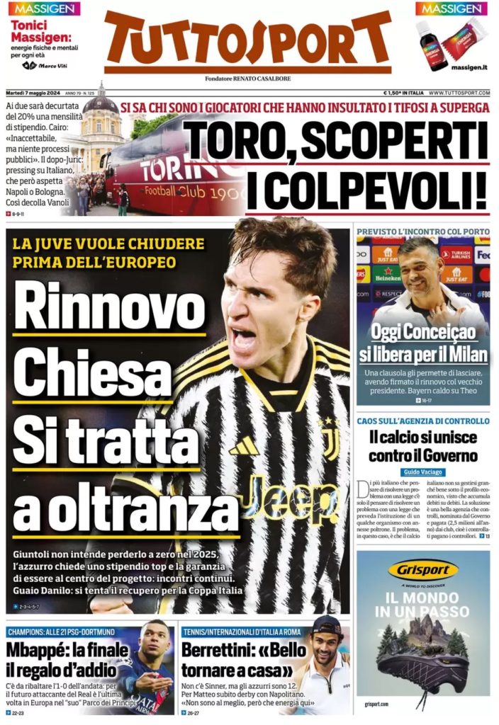 Le Prime Pagine Sportive Nazionali - 7 maggio 29 4