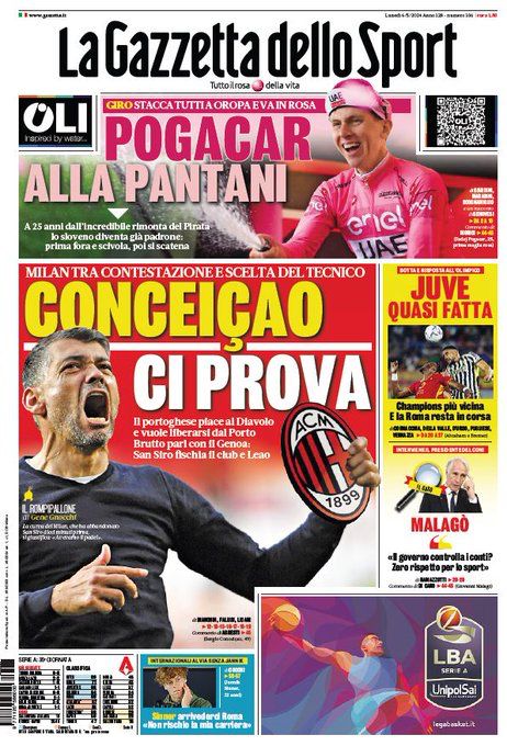 Le Prime Pagine Sportive Nazionali - 6 maggio 29 WhatsApp Image 2024 05 06 at 07.33.31 3